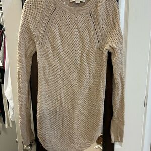 LOFT Textured Knit Sweater in Cream